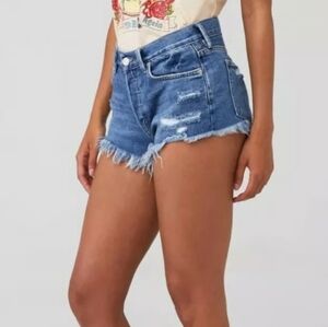 NWOT Free People Frayed Jean Shorts Distressed Vintage Style
